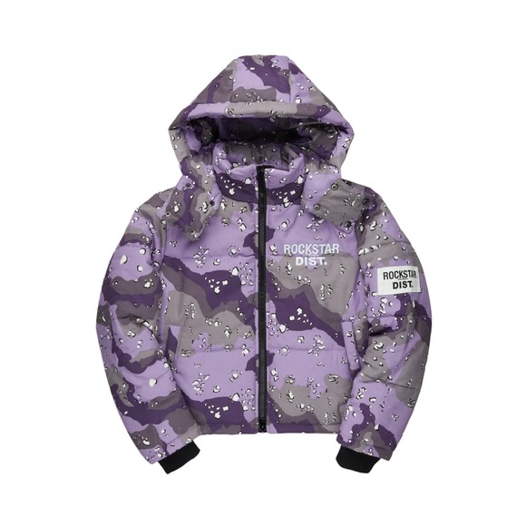 Rockstar‎ Original Porchea Purple Camo Puffer Jacket Size Small New With Tags
